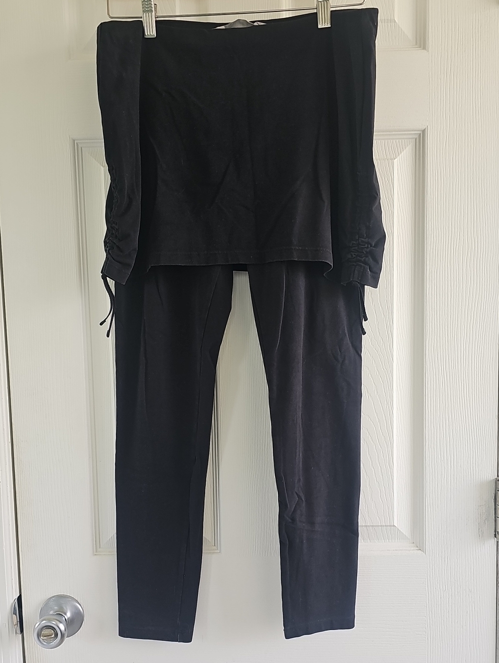 Athleta Organic Cotton Black Leggings with Attached Skirt